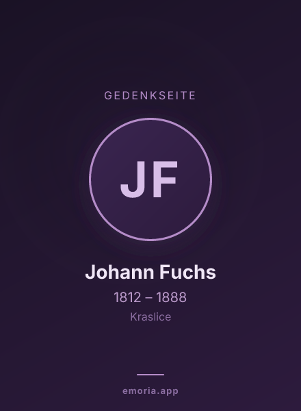 Gedenkportrait von Johann Fuchs