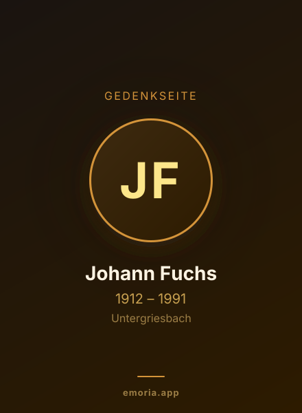 Gedenkportrait von Johann Fuchs