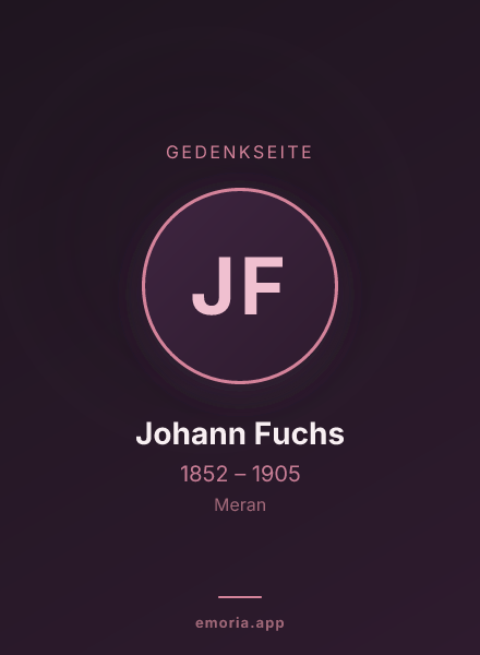 Gedenkportrait von Johann Fuchs