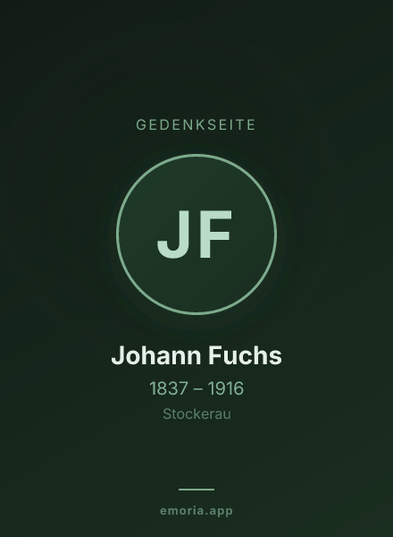 Gedenkportrait von Johann Fuchs