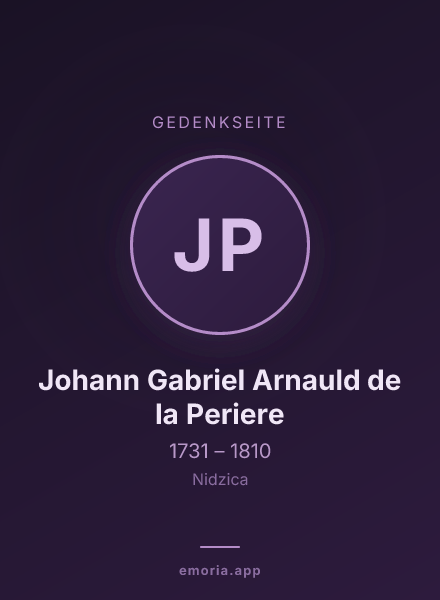 Gedenkportrait von Johann Gabriel Arnauld de la Periere