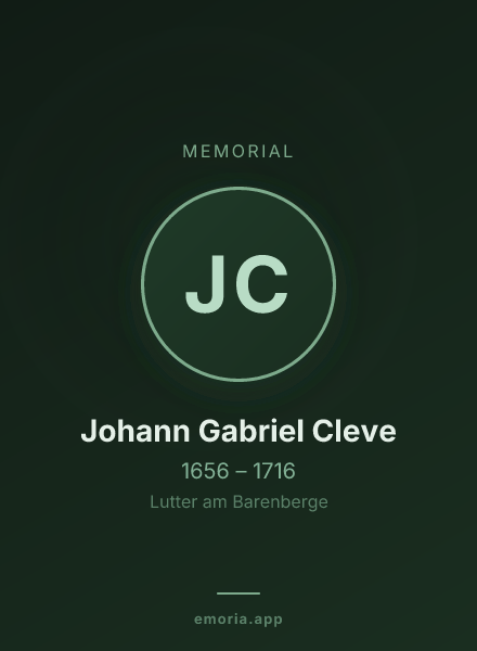 Memorial portrait of Johann Gabriel Cleve