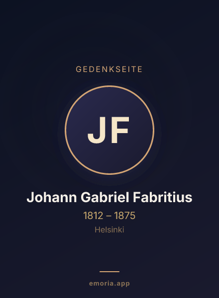 Gedenkportrait von Johann Gabriel Fabritius