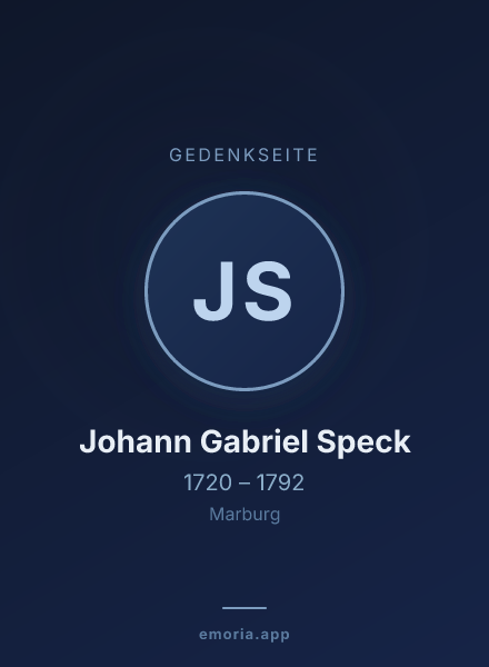 Gedenkportrait von Johann Gabriel Speck
