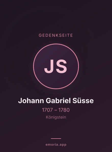 Gedenkportrait von Johann Gabriel Süsse
