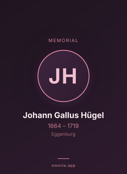 Memorial portrait of Johann Gallus Hügel