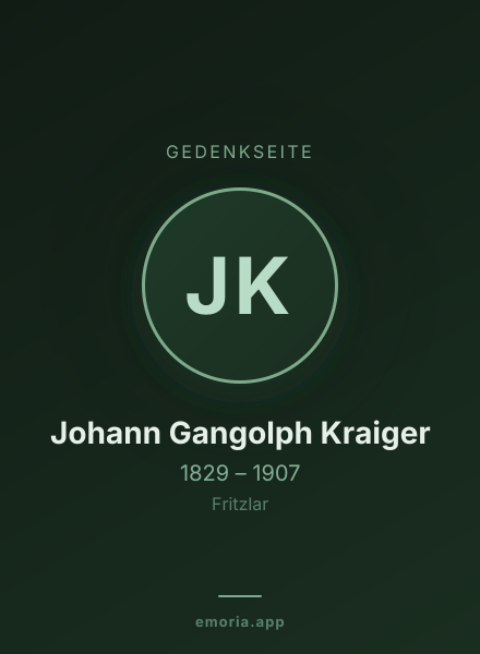 Gedenkportrait von Johann Gangolph Kraiger