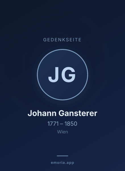 Gedenkportrait von Johann Gansterer