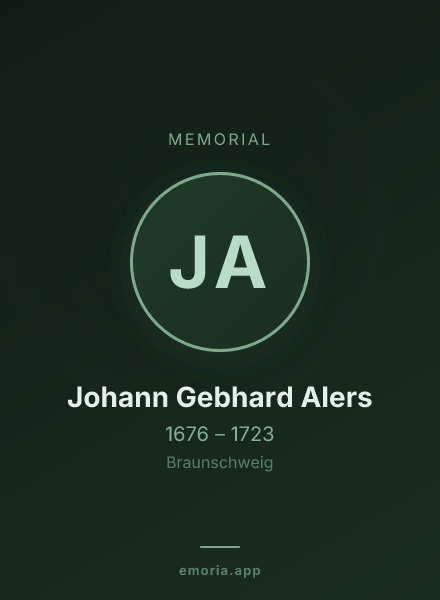 Memorial portrait of Johann Gebhard Alers