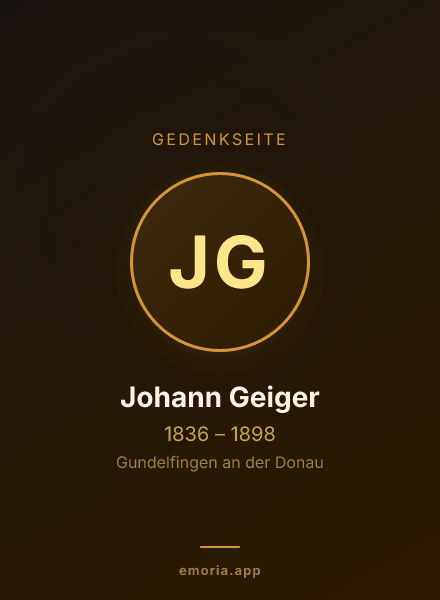 Gedenkportrait von Johann Geiger