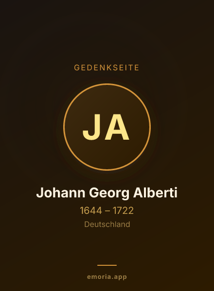 Gedenkportrait von Johann Georg Alberti