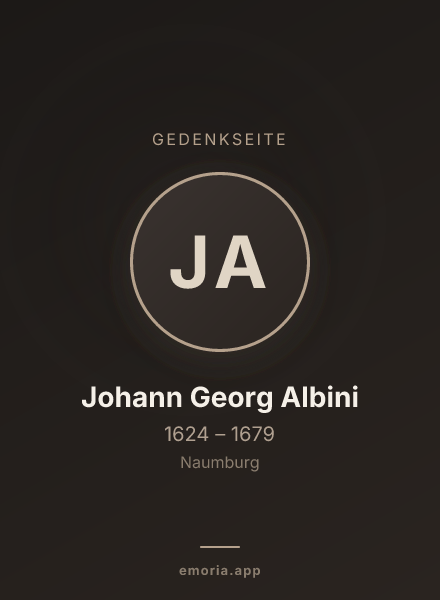 Gedenkportrait von Johann Georg Albini