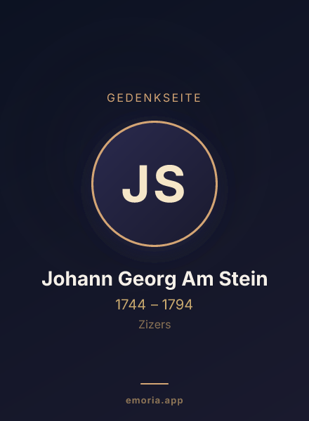Gedenkportrait von Johann Georg Am Stein