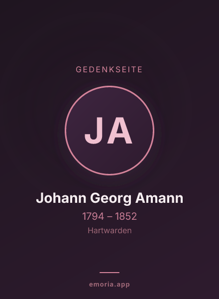 Gedenkportrait von Johann Georg Amann