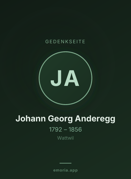 Gedenkportrait von Johann Georg Anderegg
