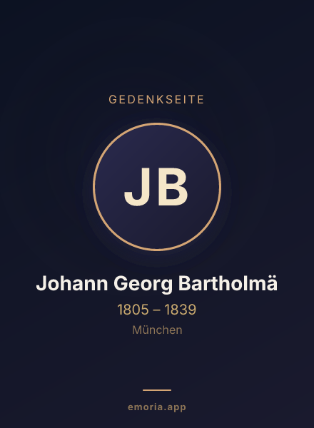 Gedenkportrait von Johann Georg Bartholmä