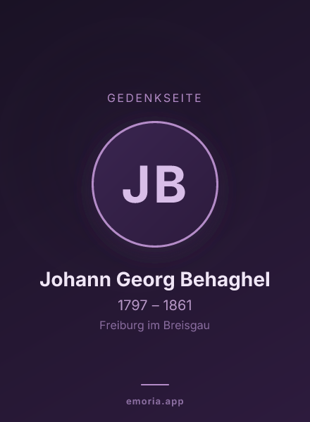 Gedenkportrait von Johann Georg Behaghel