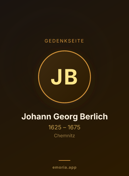 Gedenkportrait von Johann Georg Berlich