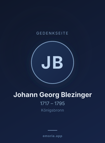 Gedenkportrait von Johann Georg Blezinger