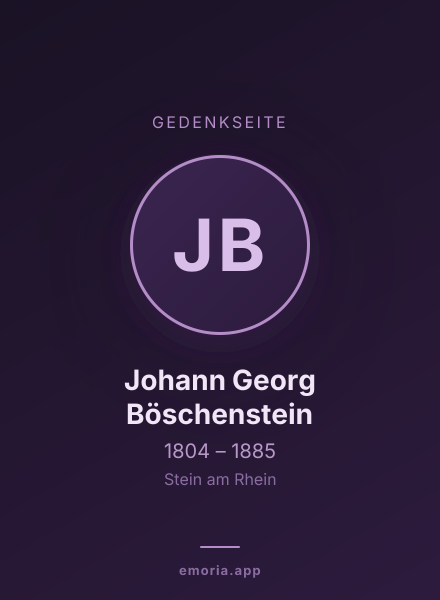 Gedenkportrait von Johann Georg Böschenstein