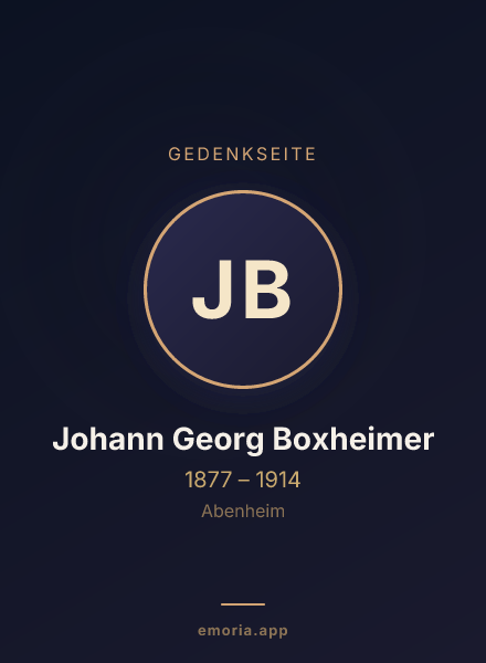 Gedenkportrait von Johann Georg Boxheimer
