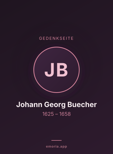 Gedenkportrait von Johann Georg Buecher
