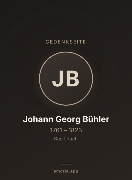 Gedenkportrait von Johann Georg Bühler