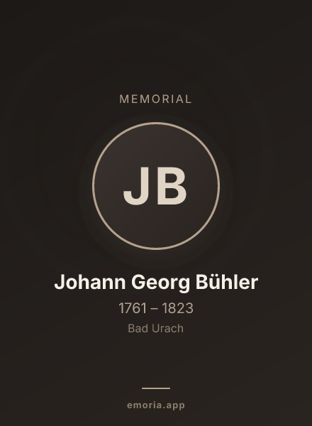 Memorial portrait of Johann Georg Bühler
