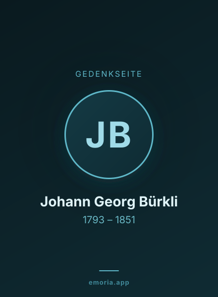 Gedenkportrait von Johann Georg Bürkli