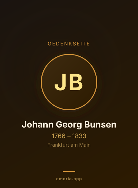 Gedenkportrait von Johann Georg Bunsen