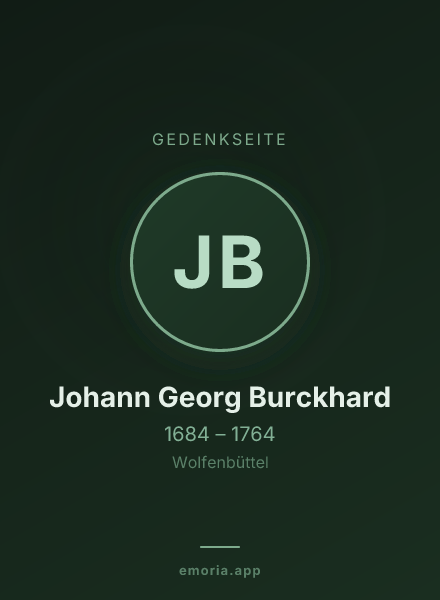 Gedenkportrait von Johann Georg Burckhard