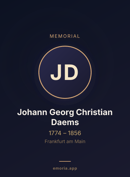 Memorial portrait of Johann Georg Christian Daems