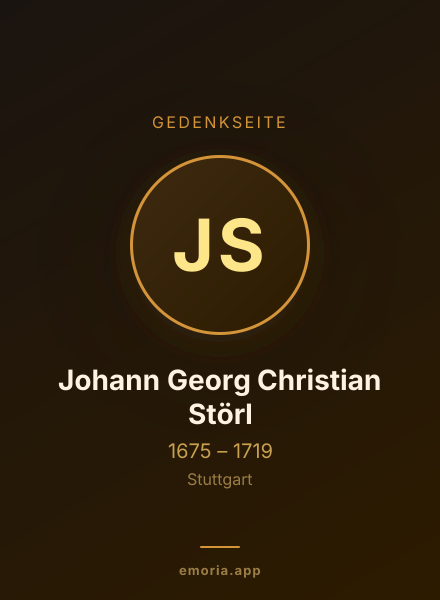Gedenkportrait von Johann Georg Christian Störl