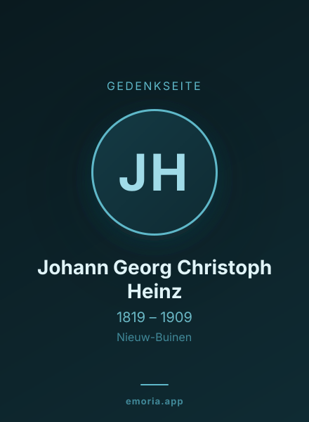 Gedenkportrait von Johann Georg Christoph Heinz
