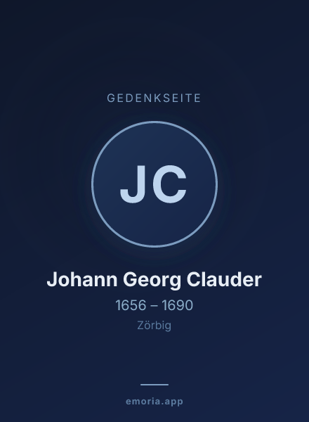 Gedenkportrait von Johann Georg Clauder