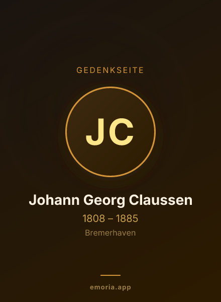 Gedenkportrait von Johann Georg Claussen