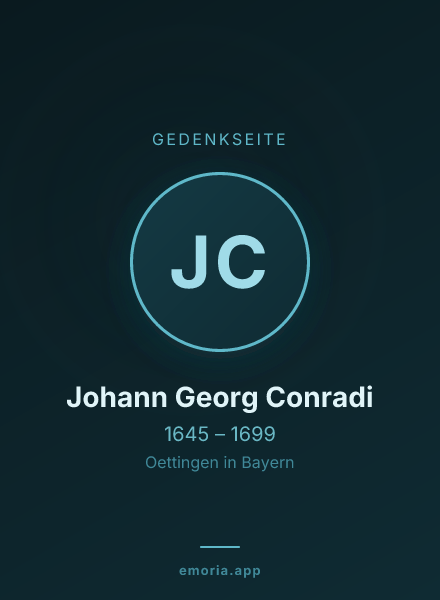 Gedenkportrait von Johann Georg Conradi