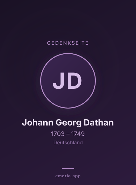 Gedenkportrait von Johann Georg Dathan