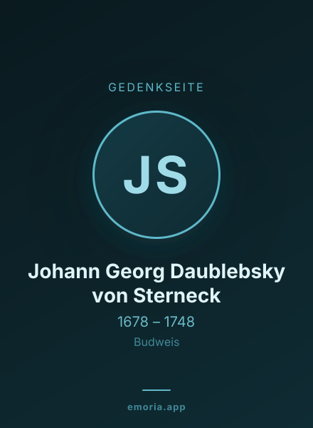 Gedenkportrait von Johann Georg Daublebsky von Sterneck