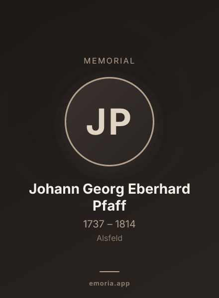 Memorial portrait of Johann Georg Eberhard Pfaff