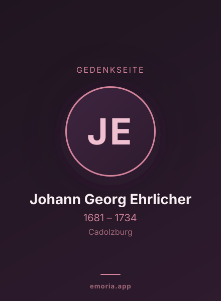 Gedenkportrait von Johann Georg Ehrlicher