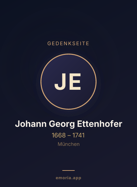 Gedenkportrait von Johann Georg Ettenhofer