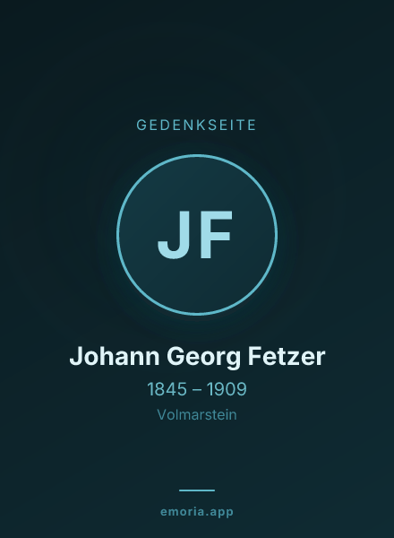 Gedenkportrait von Johann Georg Fetzer
