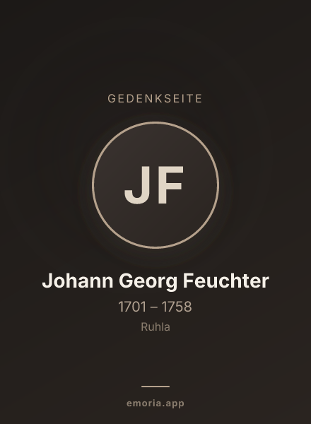 Gedenkportrait von Johann Georg Feuchter