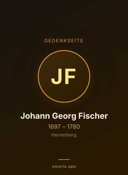 Gedenkportrait von Johann Georg Fischer