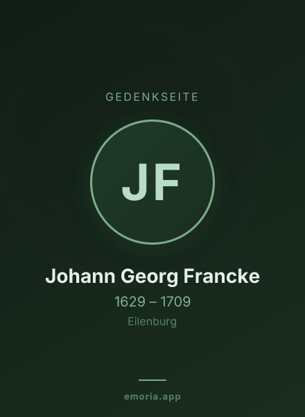 Gedenkportrait von Johann Georg Francke