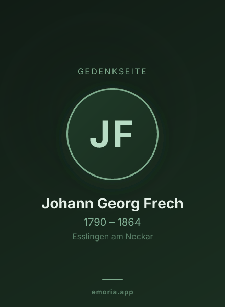 Gedenkportrait von Johann Georg Frech
