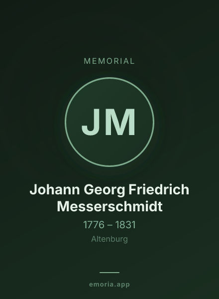 Memorial portrait of Johann Georg Friedrich Messerschmidt