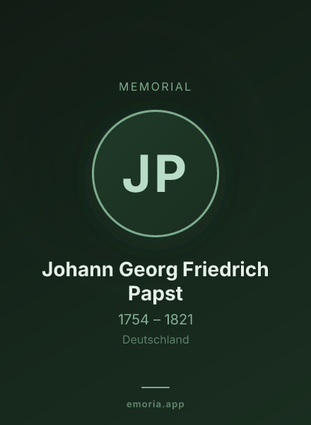 Memorial portrait of Johann Georg Friedrich Papst