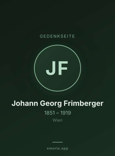 Gedenkportrait von Johann Georg Frimberger